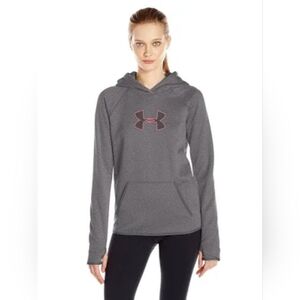 #1178 Under Armour UA Storm Charcoal Hoodie with Pink Emblem Sz M